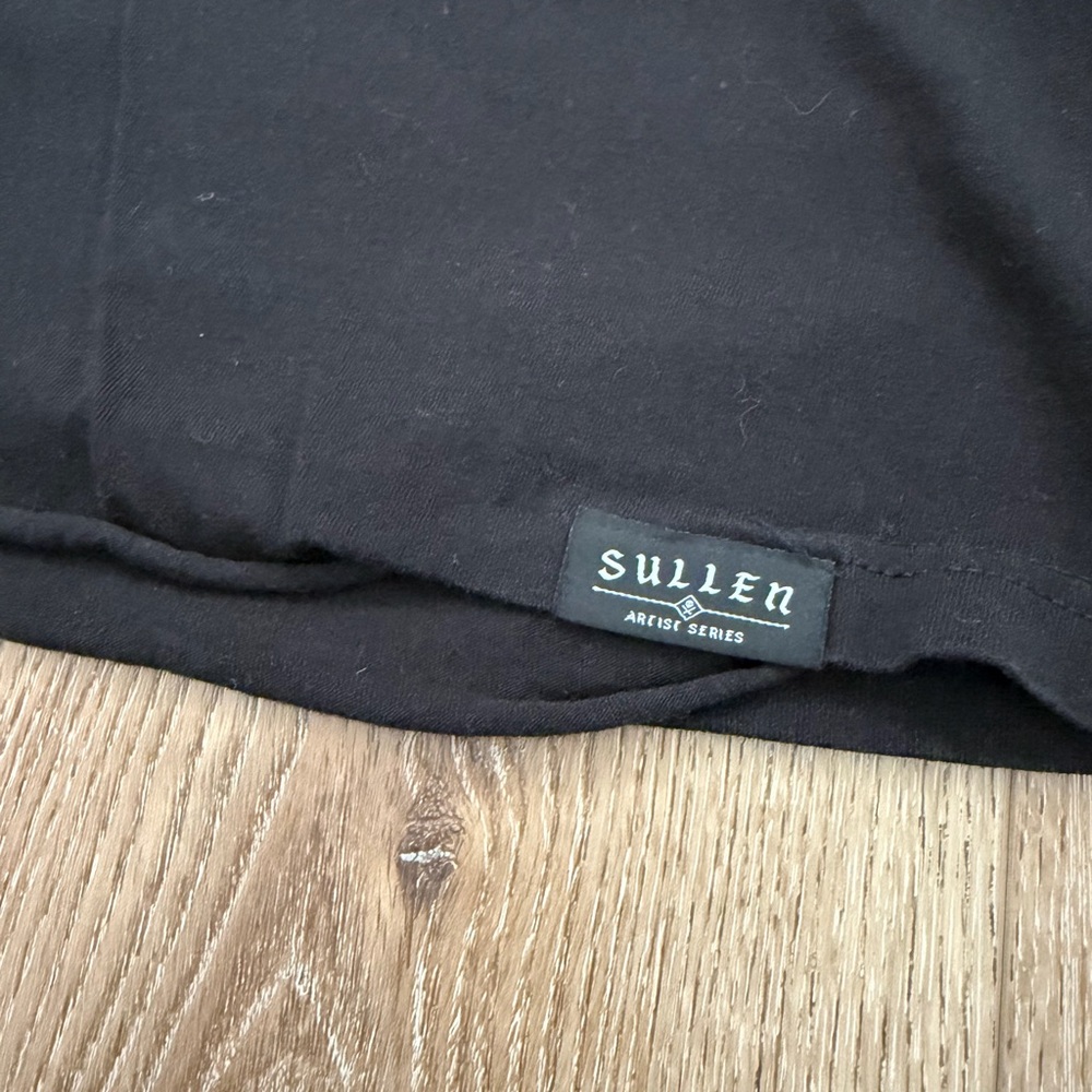 Sullen Black Graphic T-Shirt with Skull and Roses - Picture 10 of 10